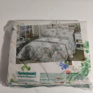 NOS  Springmaid Vintage Twin Flat Sheet  No Iron Tranquility  "Key Largo" Floral